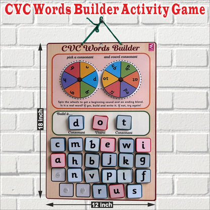 Wooden CVC Word Buiilder Activity Velcro Game for Kids