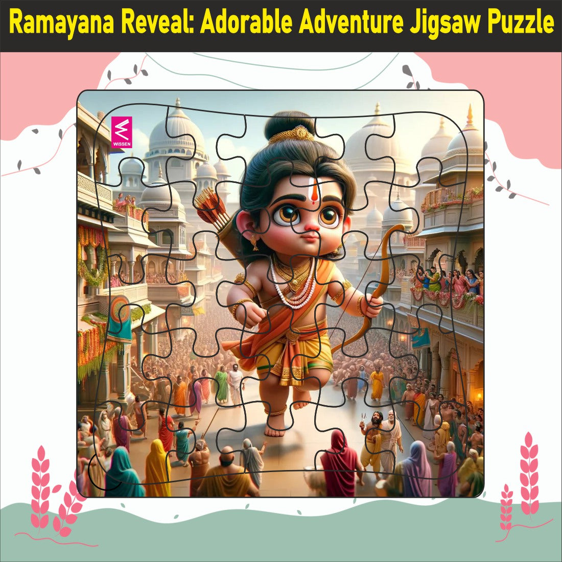 Wooden Jigsaw Puzzle "Ramayana Reveal: Adorable Adventure Jigsaw Puzzle"-  9*9 inch- 4 years above