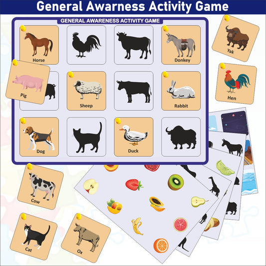 Wissen Wooden General Awareness Activity Game -5 in 1 Activities for Kids