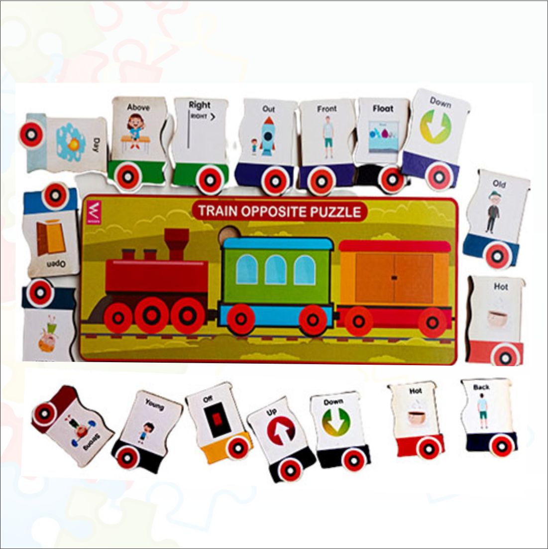 Wooden Train Opposite Puzzle Educational Board Game