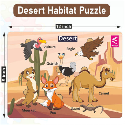 Wooden Desert Habitat Learning Puzzle board game for kids