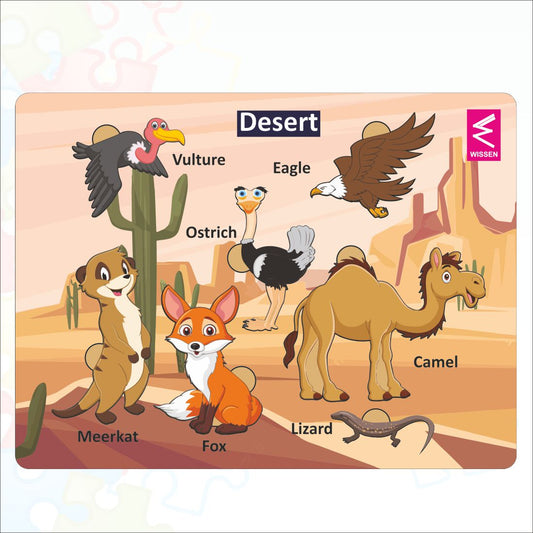 Wooden Desert Habitat Learning Puzzle board game for kids