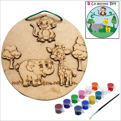 Jungle Safari Wall Decor DIY Colouring kit for kids