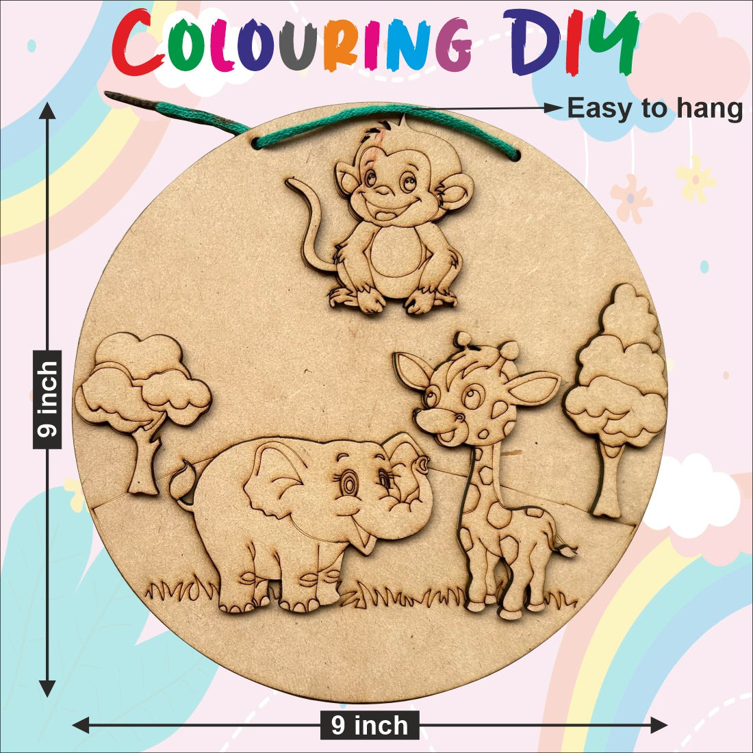 Jungle Safari Wall Decor DIY Colouring kit for kids