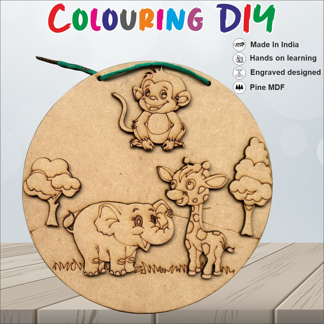 Jungle Safari Wall Decor DIY Colouring kit for kids