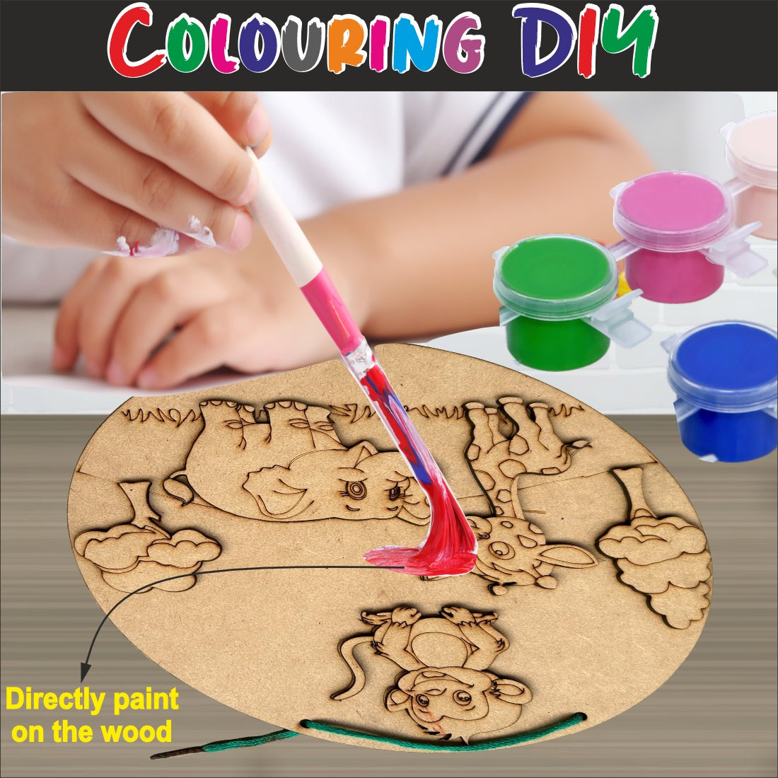 Jungle Safari Wall Decor DIY Colouring kit for kids