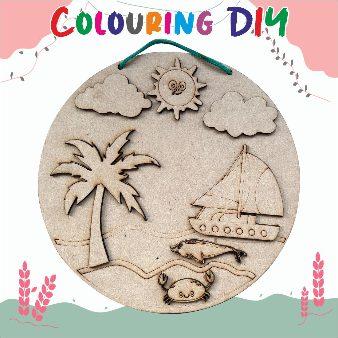 Sailing Adventure Wall Decor DIY Colouring kit for kids