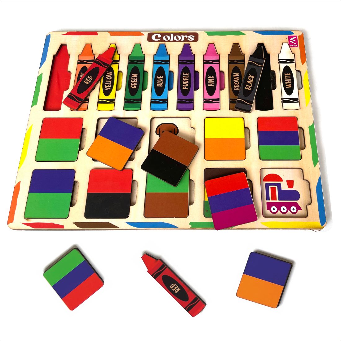 Wooden Hide and See Color Matching Puzzle