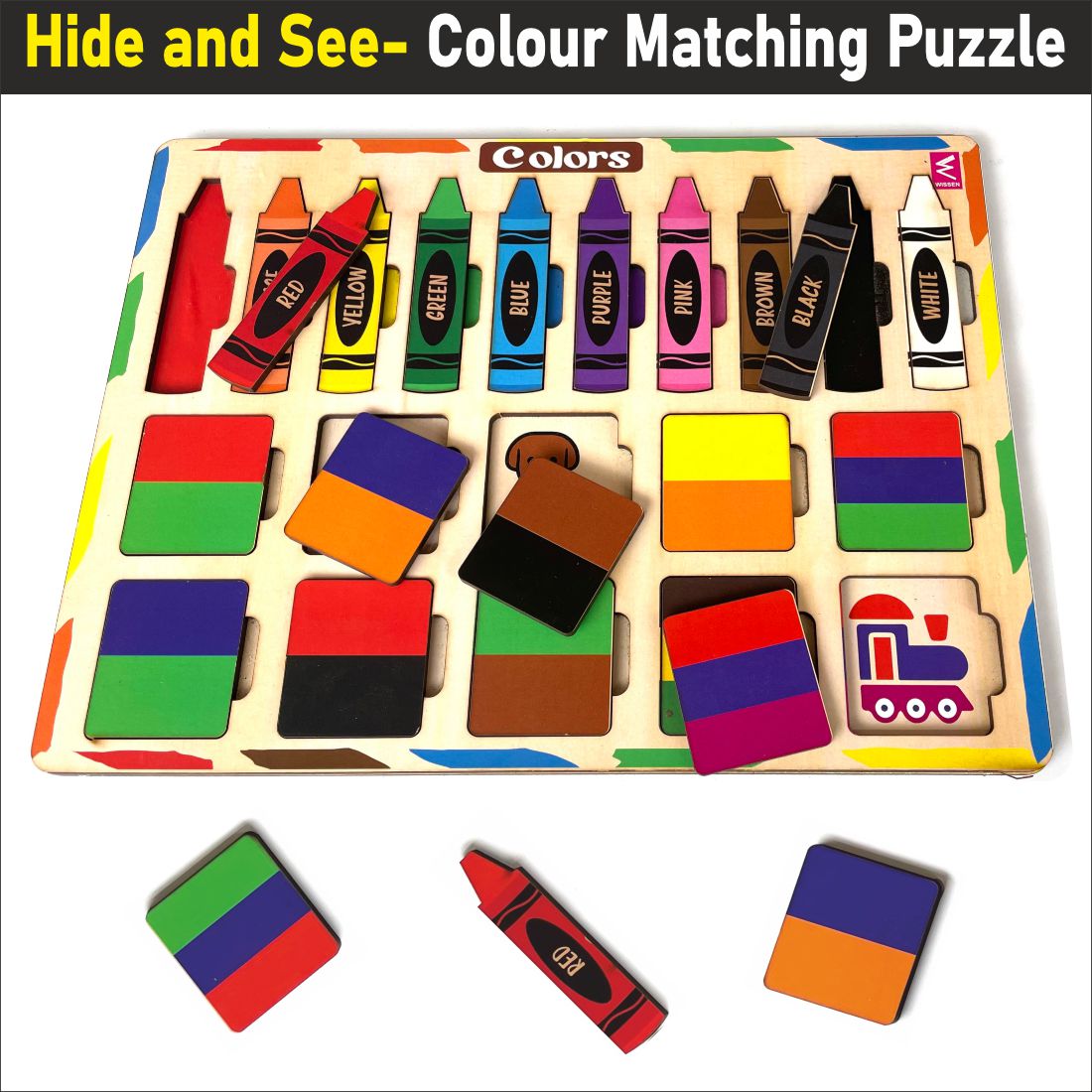 Wooden Hide and See Color Matching Puzzle