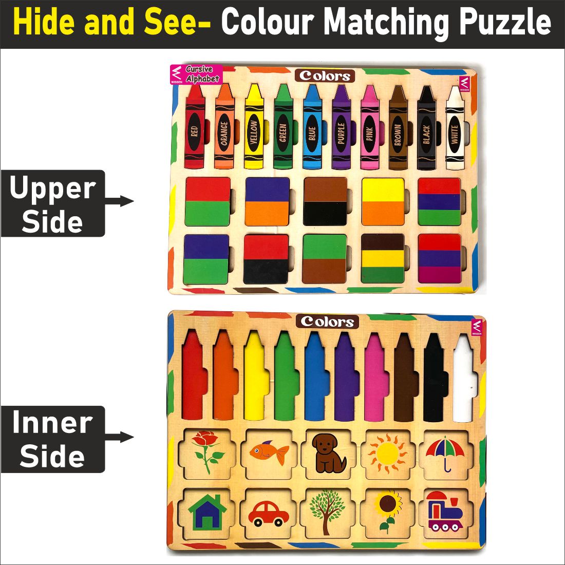 Wooden Hide and See Color Matching Puzzle