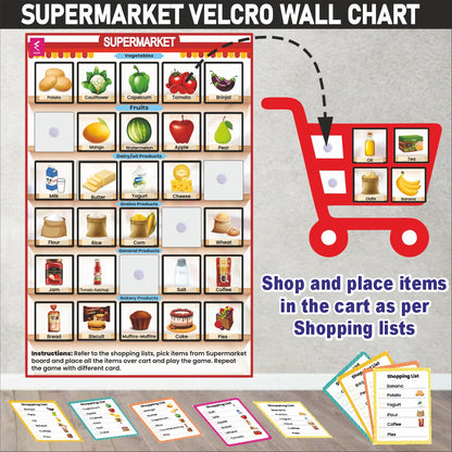 Wooden Supermarket Velcro Chart Activity game