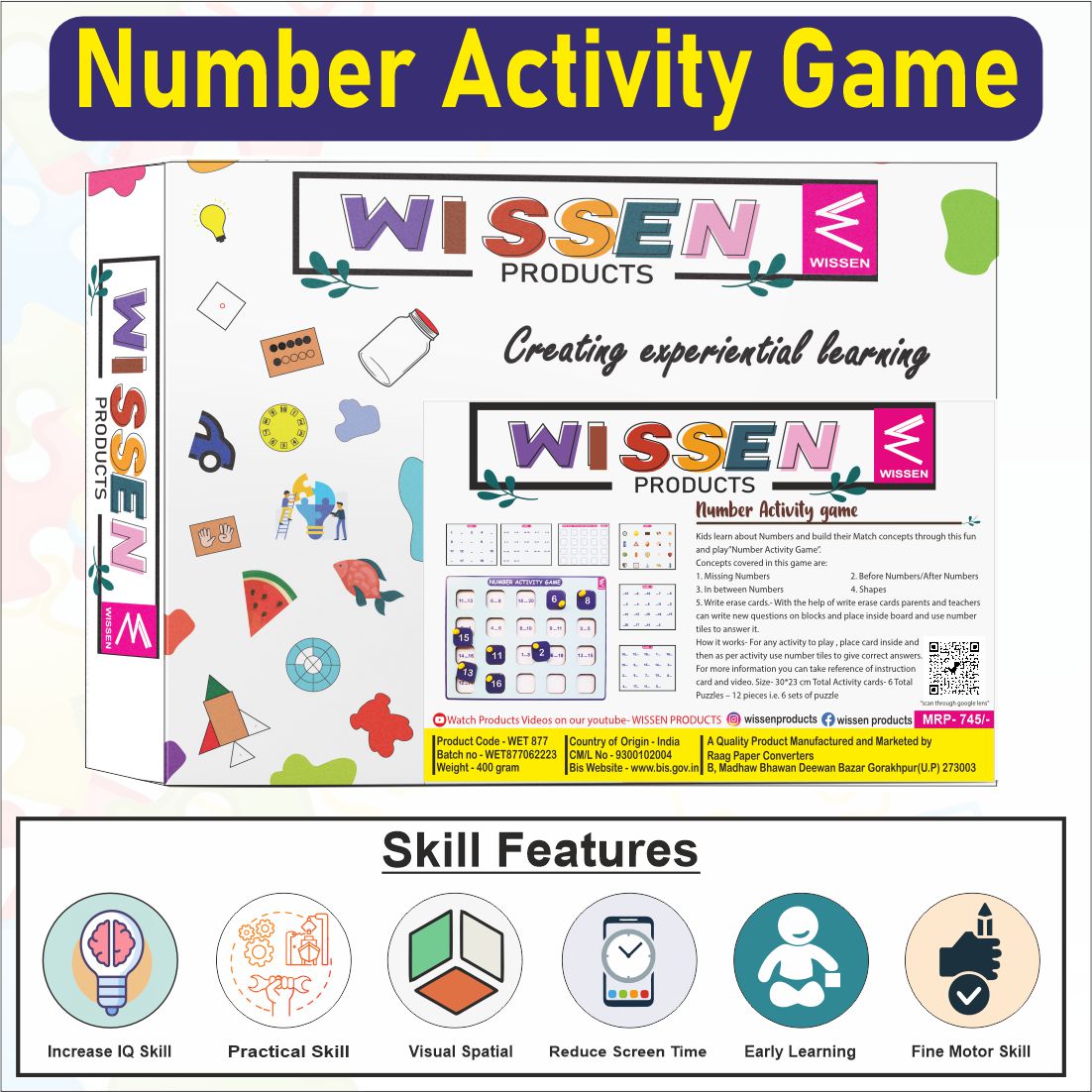 Wooden Number Activity game for Kids