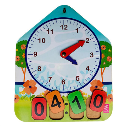 Wooden Clock Learning Activity Board Game for Kids