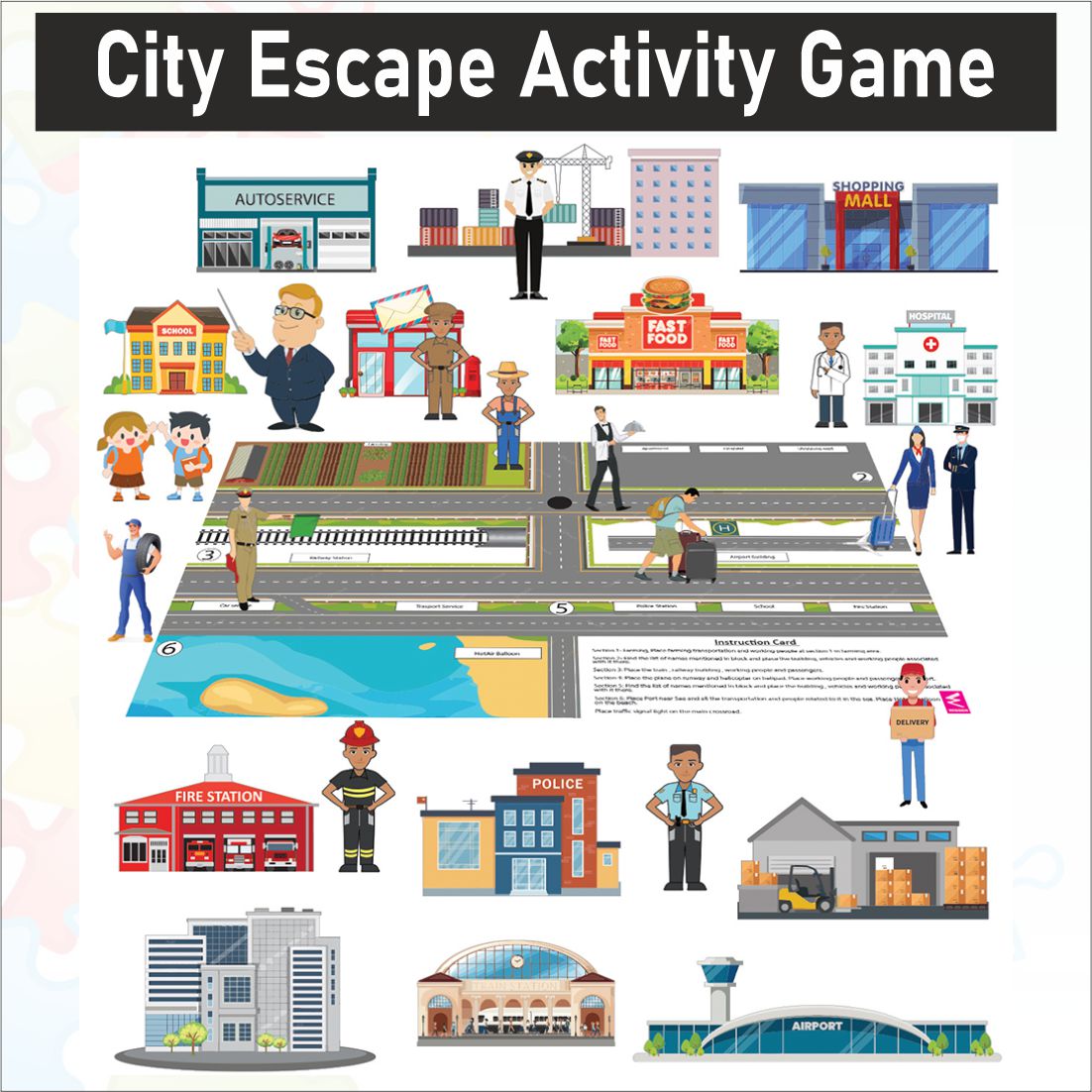 Wooden City Escape Activity Board Game