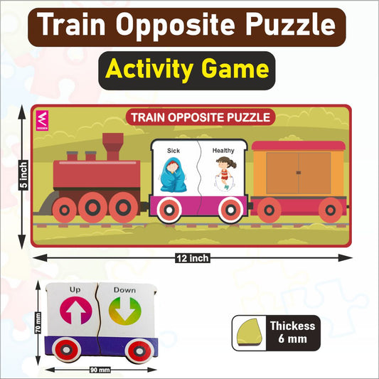 Wooden Train Opposite Puzzle Educational Board Game