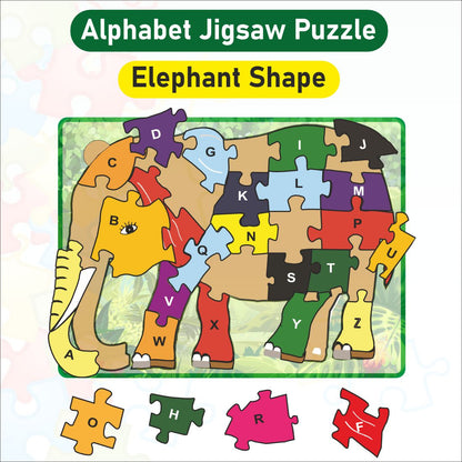 Wooden Elephant jigsaw puzzle from A-Z