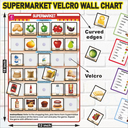 Wooden Supermarket Velcro Chart Activity game