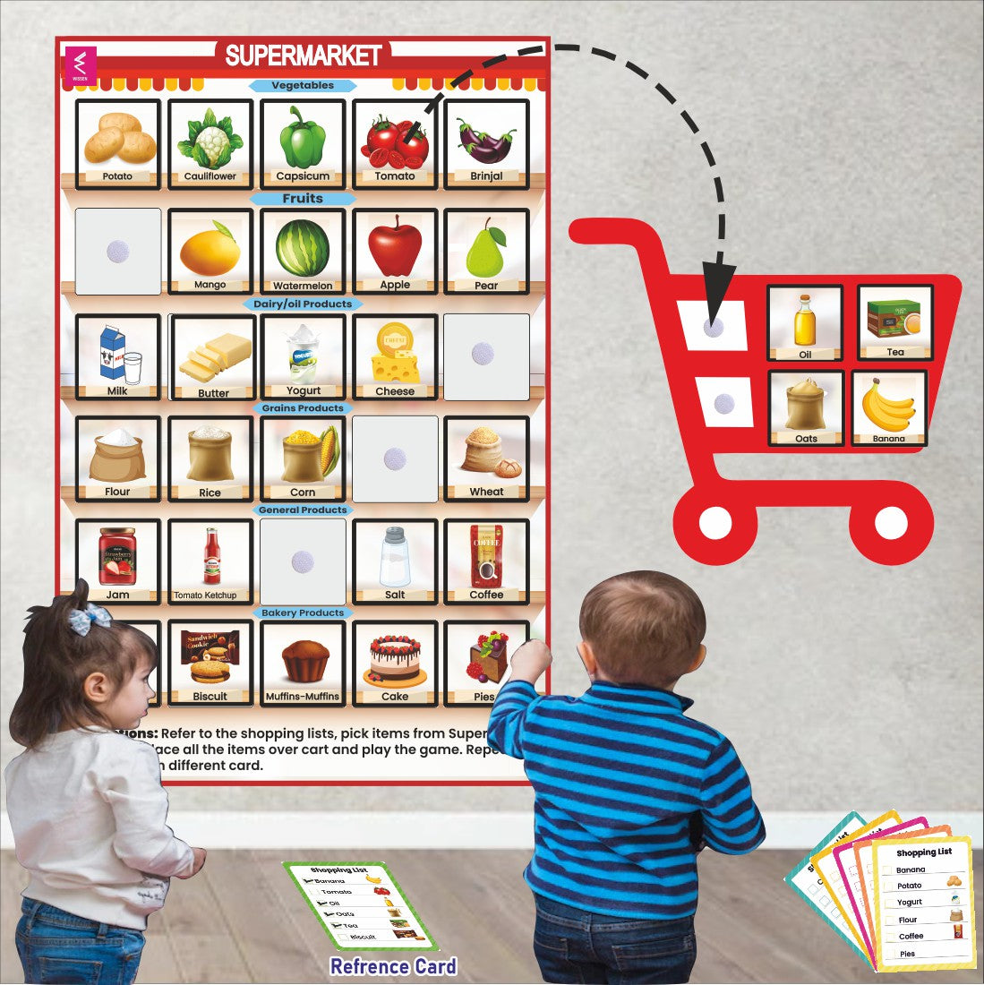 Wooden Supermarket Velcro Chart Activity game