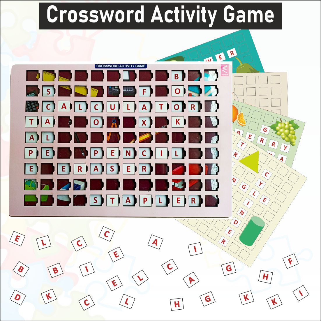 Wooden Crossword Activity Board game