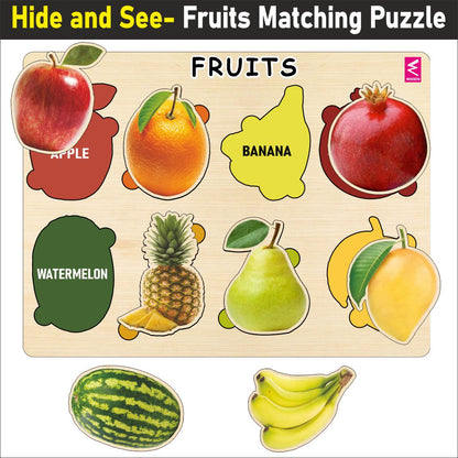 Wooden Hide and See Fruits Puzzle