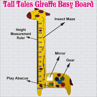 Tall Tales Wooden Giraffe Height Busy Board