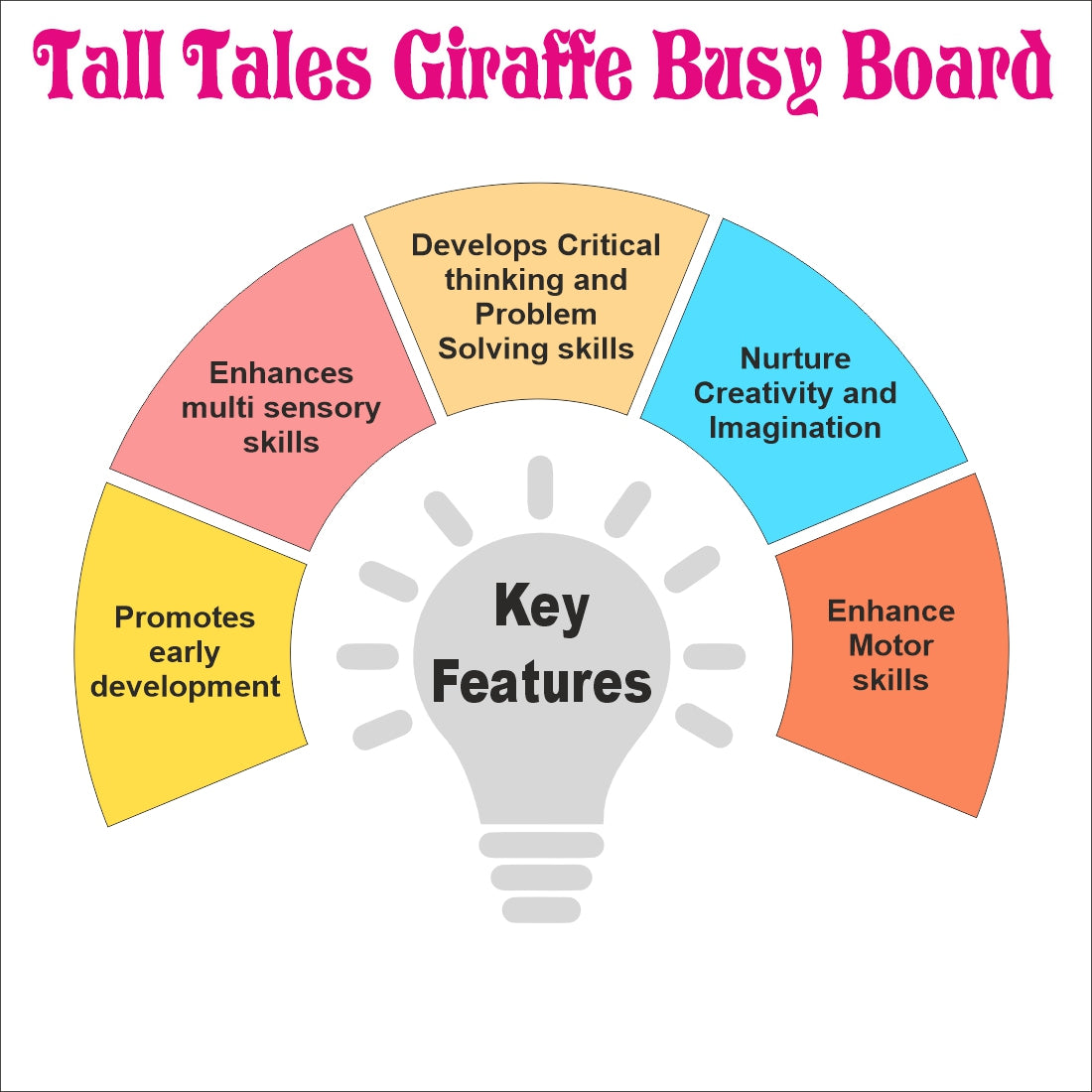 Tall Tales Wooden Giraffe Height Busy Board