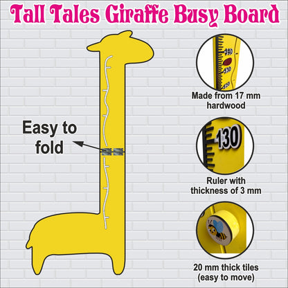 Tall Tales Wooden Giraffe Height Busy Board