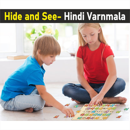 Wooden Hindi Varnamala Peg Board Puzzle