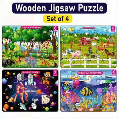 Wooden Jigsaw puzzle -12*9 inch-Combined Set of 4