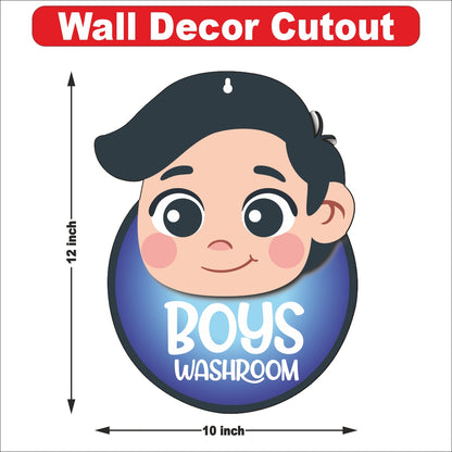 Wooden(MDF) Wall Decor Cutout for kids- School Washroom -Learning through Fun design - 12*18 inch