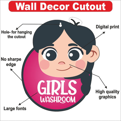 Wooden(MDF) Wall Decor Cutout for kids- School Washroom -Learning through Fun design - 12*18 inch