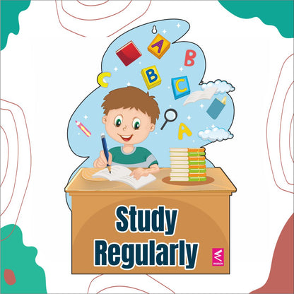 Wooden(MDF) Wall Decor Cutout for kids- Study Regularly -Learning through Fun design - 12*18 inch