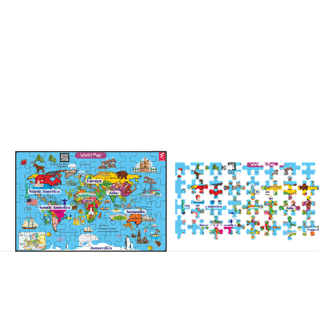 Wooden WORLD Map Jigsaw Puzzle with wooden box packing- 12*18 inch